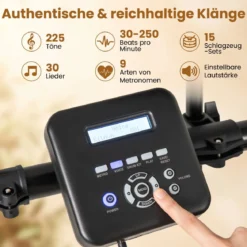 Faltbares E-Drum Set mit Mesh Pads & 225 Sounds & 30 Demos & Metronom E-Schlagzeug Komplettset