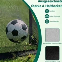 Faltbares Fußballtor Pop-up-Tor für Fußball mit Zielwand Klapptor mit Verankerungssystem Schwarz