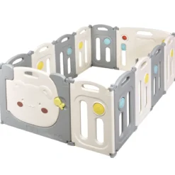 Faltbares Laufgitter mit 12 Panels Baby Laufstall tragbarer Spiellzaun