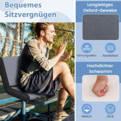 Faltbare Stadion Sitzkissen mit Verstellbarer Rückenlehne Bodenstuhl Gepolsterter Stadionsitz