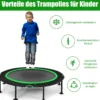 Faltbares Trampolin leises und sicheres Hüpfen φ120 x 26 cm Trampolin Schwarz und Grün