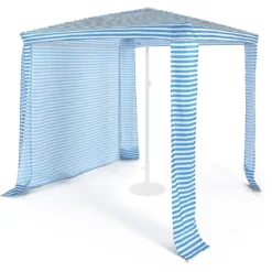 Faltbare Strandkabine Strandüberdachung mit Tragetasche 202 x 202 x 233-270 cm Hellblau