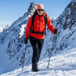 Faltbare Trekkingstöcke mit Schnellverschluss Wanderstöcke für 166-195 cm Körpergröße Rot