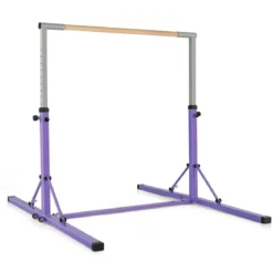 Faltbare Turnstange für Kinder Wackelfreies Heim-Fitnessgerät mit Gymnastikmatte Violett