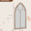 Farmhouse Fensterrahmen Spiegel gewölbter Wandspiegel mit Metallrahmen Grau 111,5 x 60,5 x 3,5 cm