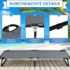 Feldbett Campingbett bis 150 kg belastbar Klappbett Liege Bett Campingliege Einzelbett 191 x 56 x 31cm Grau