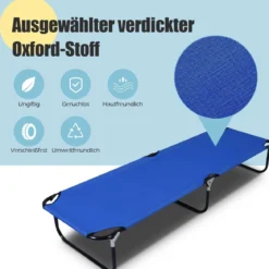 Feldbett Campingbett Klappbett Liege Bett Campingliege bis 150 kg belastbar 189x56x30cm