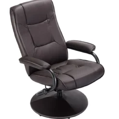 FernsehsesselDrehbar Kippbar TV Relaxsessel Relaxstuhl mit Fußhocker Braun