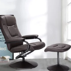FernsehsesselDrehbar Kippbar TV Relaxsessel Relaxstuhl mit Fußhocker Braun