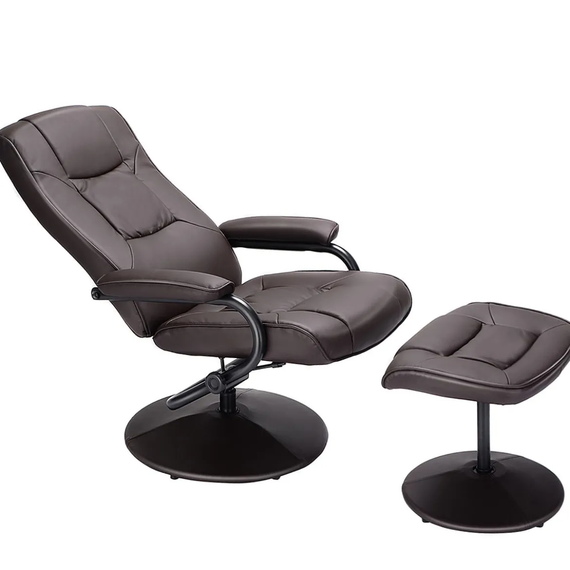FernsehsesselDrehbar Kippbar TV Relaxsessel Relaxstuhl mit Fußhocker Braun