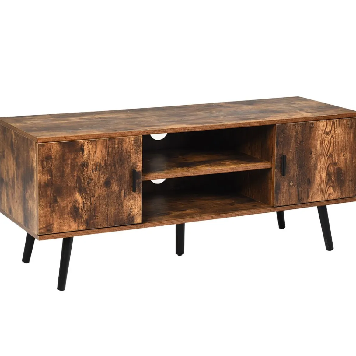Fernsehtisch Holz Fernsehschrank mit 5 Kiefer-Beinen TV Konsole 120 x 40 x 50,5 cm Braun