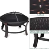 Feuerstelle Garten Grill Feuerkorb mit Funkenhaube 76 x 76 x 60 cm Schwarz