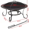Feuerstelle Garten Grill Feuerkorb mit Funkenhaube 76 x 76 x 53 cm Schwarz