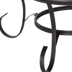 Feuerstelle Garten Grill Feuerkorb mit Funkenhaube 76 x 76 x 53 cm Schwarz