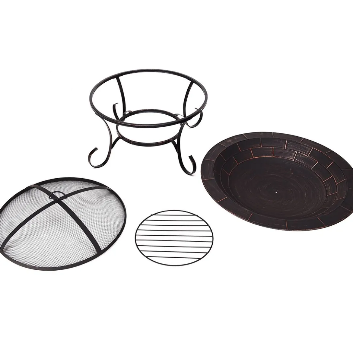 Feuerstelle Garten Grill Feuerkorb mit Funkenhaube 76 x 76 x 53 cm Schwarz