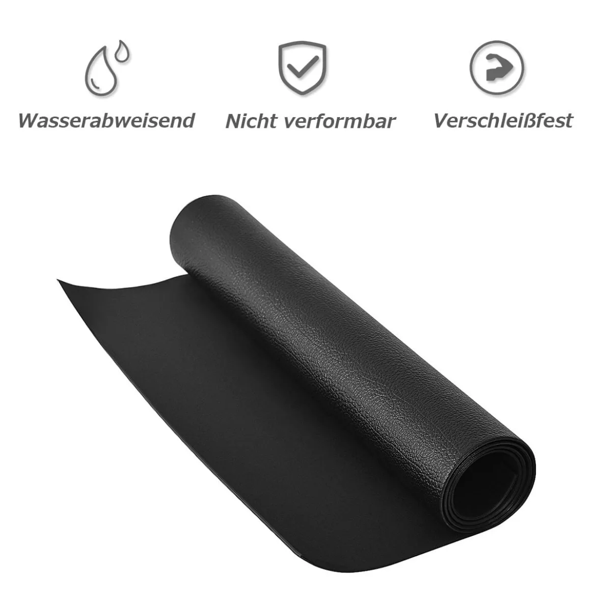 Fitnessgerätematte für Laufband und Heimtrainer zum Schutz von Hartholzböden Schwarz