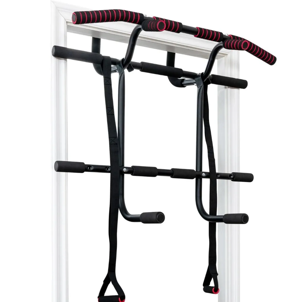 Fitnessstange Tragbare Klimmzugstange Reckstange fürs Krafttraining 101 x 57,5 x 96 cm Schwarz