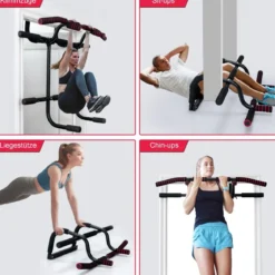 Fitnessstange Tragbare Klimmzugstange Reckstange fürs Krafttraining 101 x 57,5 x 96 cm Schwarz