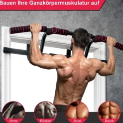 Fitnessstange Tragbare Klimmzugstange Reckstange fürs Krafttraining 101 x 57,5 x 96 cm Schwarz