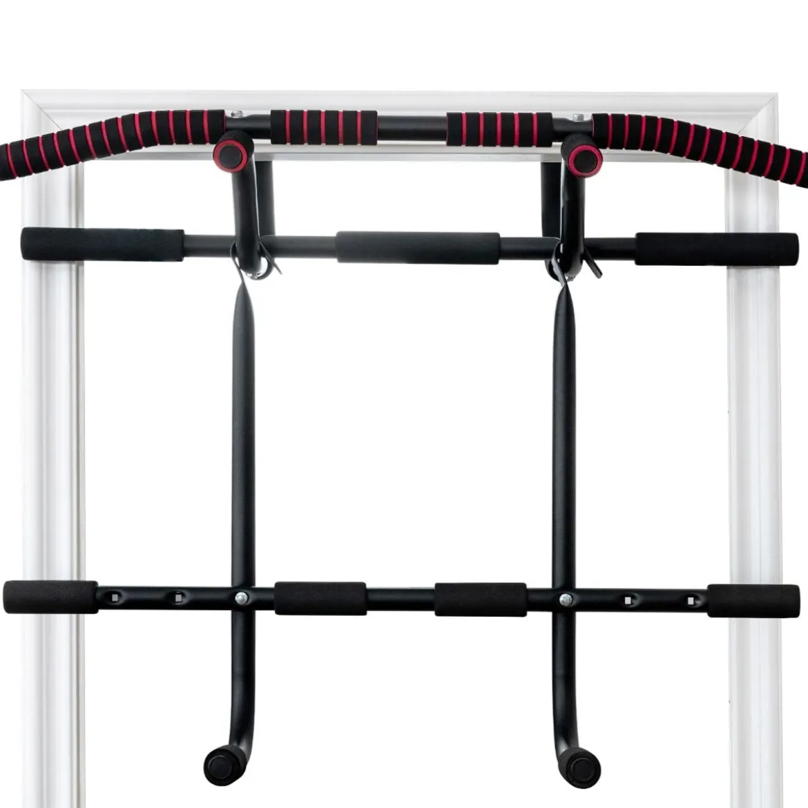 Fitnessstange Tragbare Klimmzugstange Reckstange fürs Krafttraining 101 x 57,5 x 96 cm Schwarz