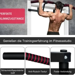 Fitnessstange Tragbare Klimmzugstange Reckstange fürs Krafttraining 101 x 57,5 x 96 cm Schwarz