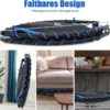 Fitness-Trampolin mit Sicherheitspads Mini Trampolin faltbar φ120 x 26 cm Schwarz und Blau