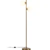 2-flammige Stehlampe aus Milchglas mit 2 Glühbirnen & Fußschalter Moderne Stehleuchte Golden