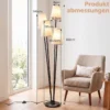 4-flammige Stehlampe mit Fußschalter & 4 Lampenschirmen Moderne Bodenlampe 25 x 25 x 160 cm