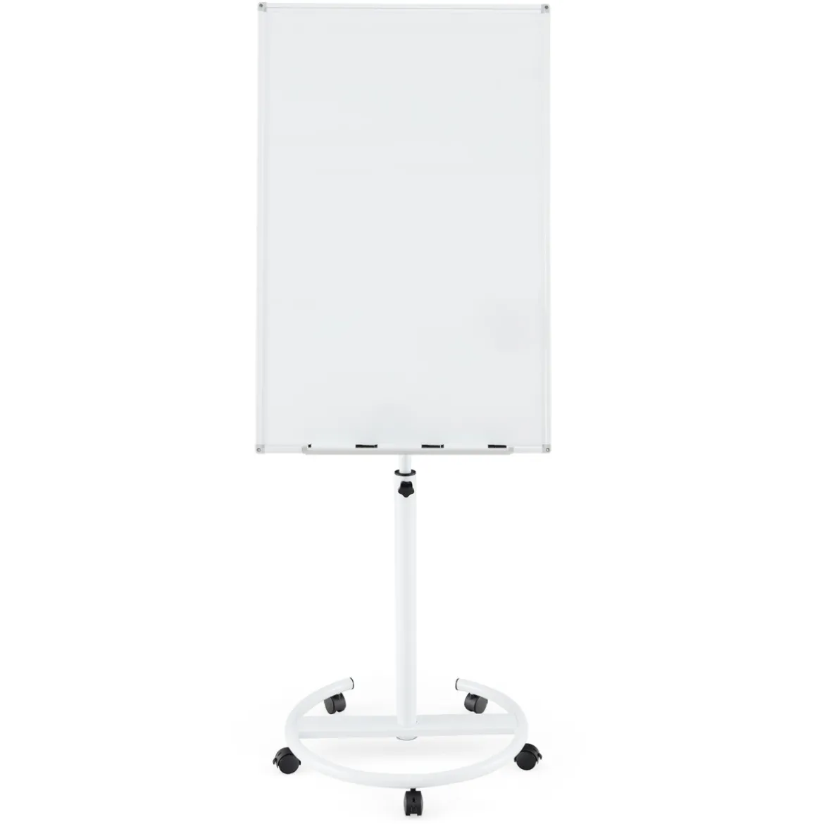 Flipchart Ständer auf Rollen mit Magneten & Markern Höhenverstellbares Whiteboard Weiß