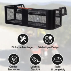 Frachtkorb für ATV/UTV Universeller Heckträger mit Mesh-Design Heckablagekorb 104 x 67 x 31,5 cm
