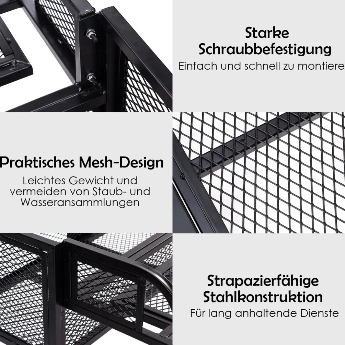 Frachtkorb für ATV/UTV Universeller Heckträger mit Mesh-Design Heckablagekorb 104 x 67 x 31,5 cm