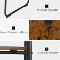 Freistehende Garderobe Kleiderständer aus Metall mit Regalen 100 x 40 x 150 cm