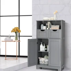 Freistehender Schrank mit Schubladen für die Küche Badezimmer 60 x 30 x 109cm Grau