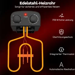 Fritteuse 1700W elektrische Friteuse 5L Frittiertopf mit 1 großen und 2 kleinen Körben Schwarz
