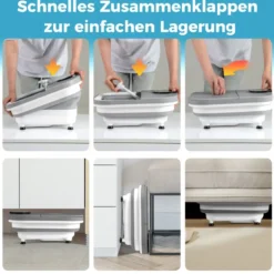 Fußbadewanne klappbar Fußbad mit Dusche 60min Timer & 30 Shiatsu-Massagebällen Temperatur 35–48°C Heizung