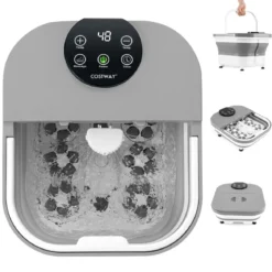 Fußbadewanne klappbar Fußbad mit Dusche 60min Timer & 30 Shiatsu-Massagebällen Temperatur 35–48°C Heizung