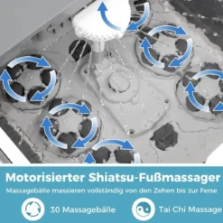 Fußbadewanne klappbar Fußbad mit Dusche 60min Timer & 30 Shiatsu-Massagebällen Temperatur 35–48°C Heizung
