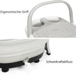 Fußbad-Massagegerät Fußbad-Whirlpool mit regelbarer Heiztemperatur 42 x 40 x 24 cm Grau