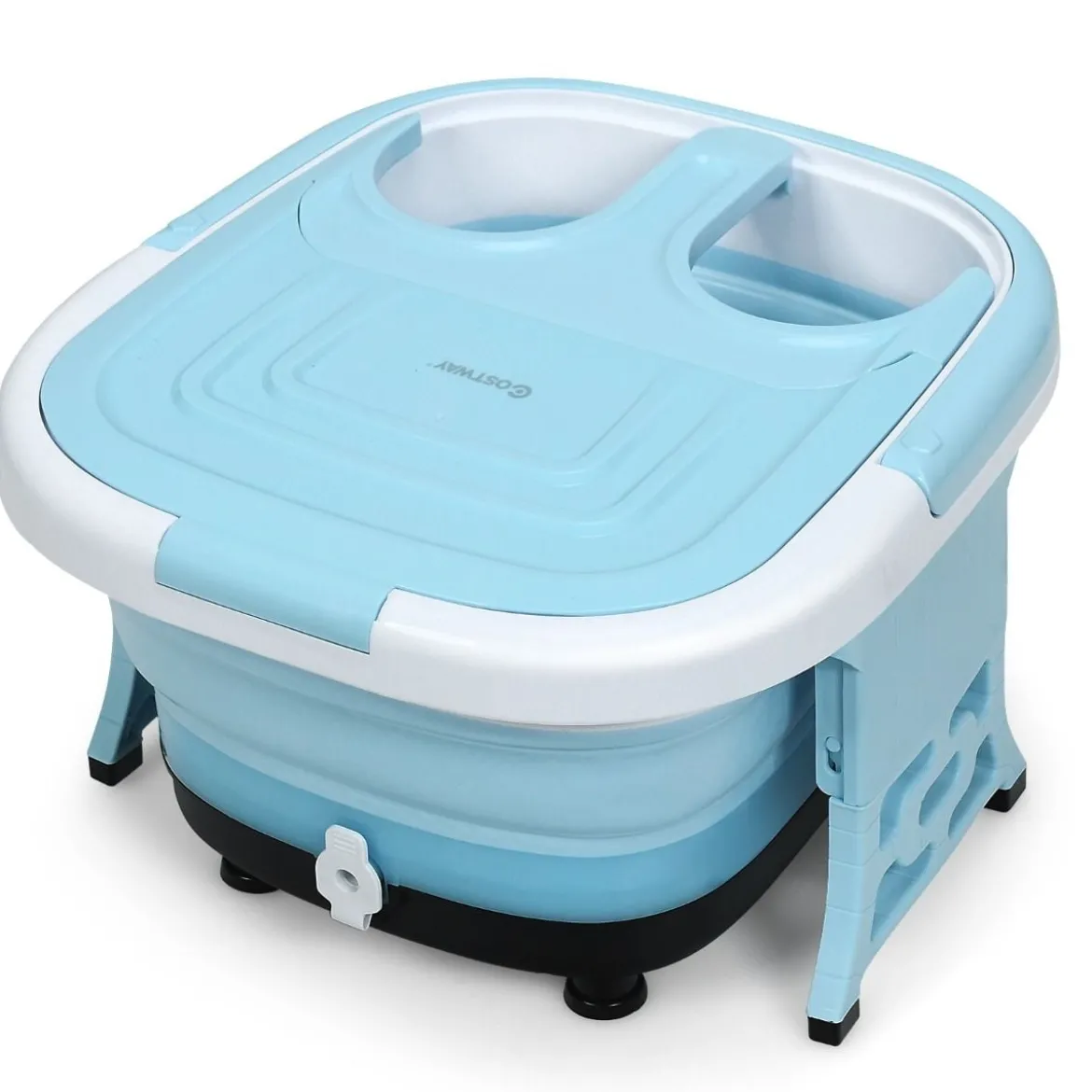 Fußbad Massagegerät Klappbar mit Fernbedienung Fußbad-Whirlpool 42 x 40 x 24 cm Blau