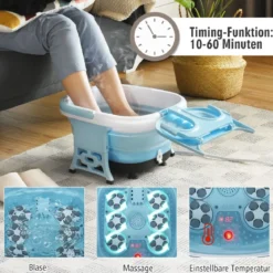 Fußbad Massagegerät Klappbar mit Fernbedienung Fußbad-Whirlpool 42 x 40 x 24 cm Blau
