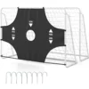 Fußballtor mit abnehmbarer Torwand Handballtor mit 5 Schusslöchern & Verankerungssystem Weiß 215×77×152 cm