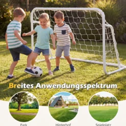 Fußballtor mit Hochfestem Netz & Metallrahmen Garten Wetterfeste Fussballtore für Kinder & Erwachsene