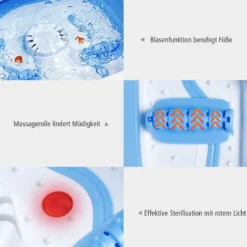 Fußmassagebad Massagegerät Fußsprudelbad Fußmassage Massage faltbar mit Heizung Blau