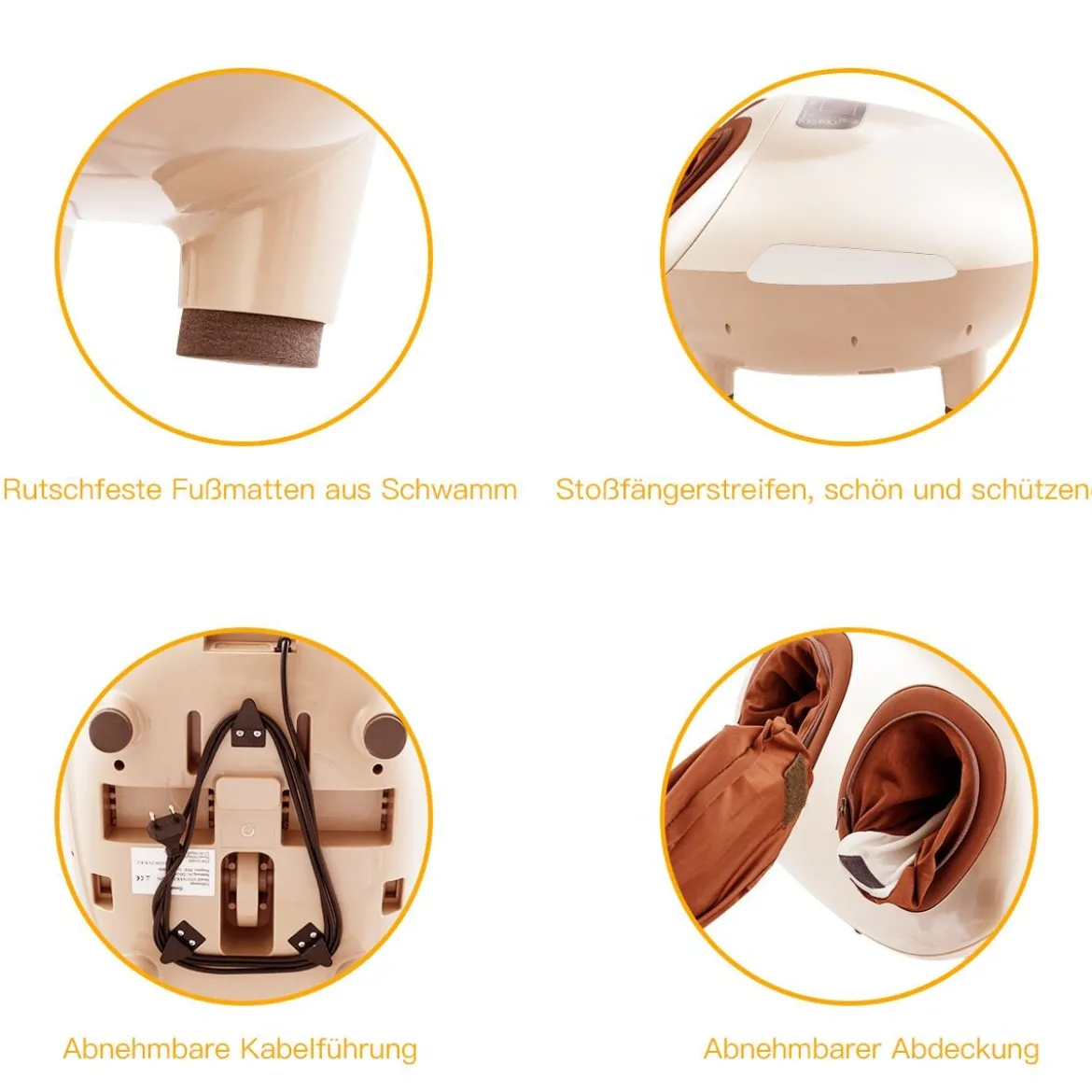Fußmassage Elektrische Shiatsu Fußmassagegerät inkl. 5 Massagetypen 45 x 37 x 30 cm