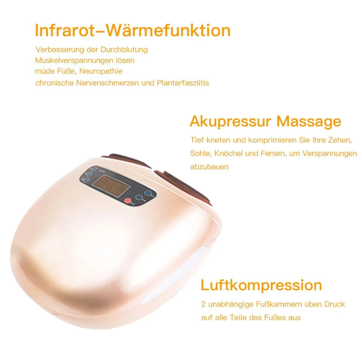Fußmassage Elektrische Shiatsu Fußmassagegerät inkl. 5 Massagetypen 45 x 37 x 30 cm