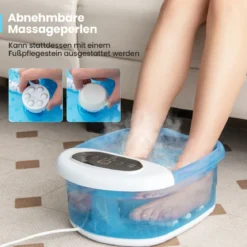 Fuß-Massagegerät Fussbad Fussbadewanne mit abnehmbarem Pediküre-Stein 1-stündiger automatischer Abschaltung Blau