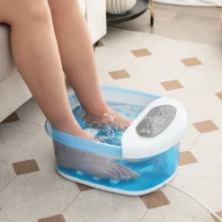 Fuß-Massagegerät Fussbad Fussbadewanne mit abnehmbarem Pediküre-Stein 1-stündiger automatischer Abschaltung Blau
