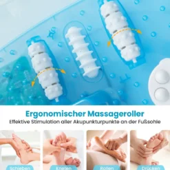 Fuß-Massagegerät Fussbad Fussbadewanne mit abnehmbarem Pediküre-Stein 1-stündiger automatischer Abschaltung Blau