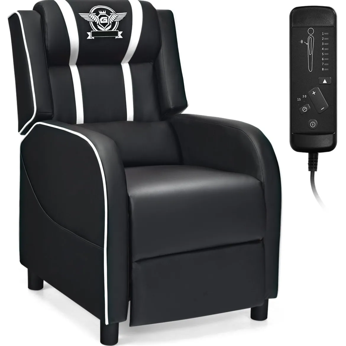 Gaming-Ruhesessel Fernsehsessel Relaxsessel verstellbarer aus Kunstleder Weiß