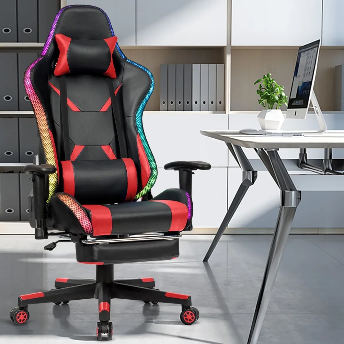 Gamingstuhl Bürostuhl Racing Chair Drehstuhl Rot